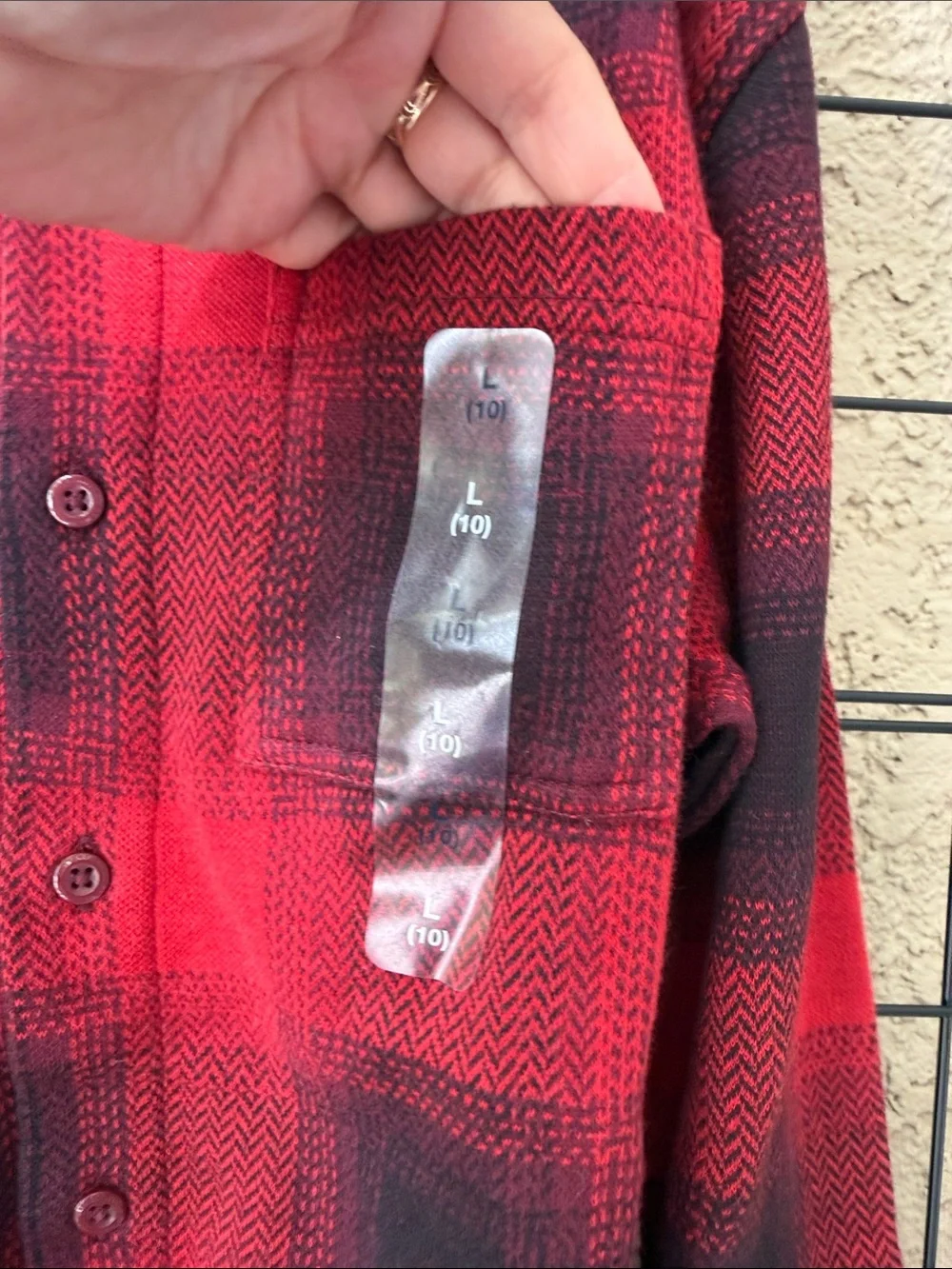 GAP Red and Black Plaid Button-Down Cotton Shirt